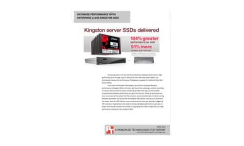 Dostarczone dyski SSD serwera Kingston